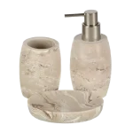 Aminsuk Marble Luxe 3-Piece Bathroom Set – Premium Marble Design Soap Dispenser, Toothbrush Holder & Soap Dish