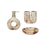 Eclat Luxe ceramic bathroom set pink black by Aminsuk