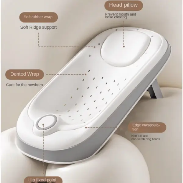 newborn bath support seat foldable teal