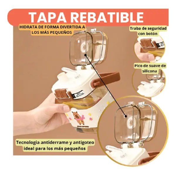 portable capybara kids bottle strap