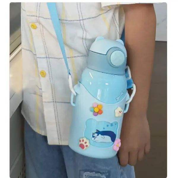 cute kids thermo bottle teal design